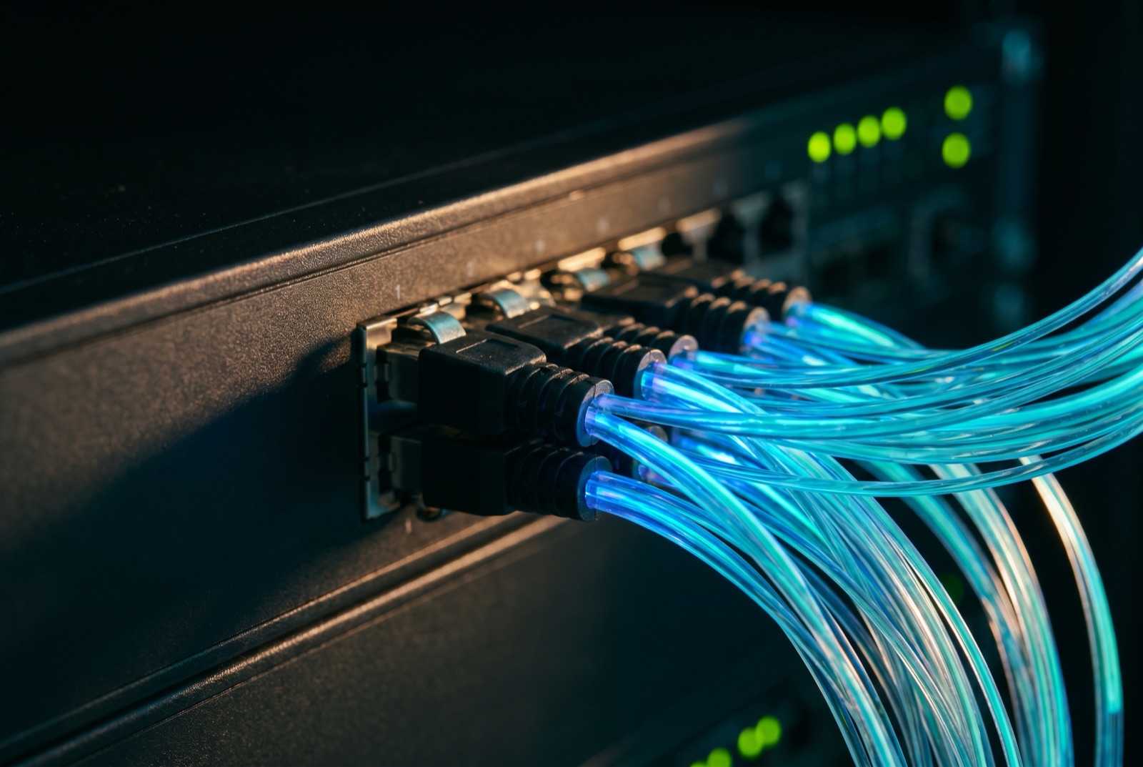 Fiber optic infrastructure routed through enterprise network switch
